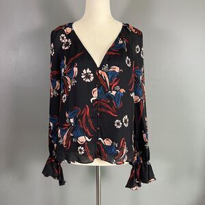 Joie Silk Button Down Blouse S Floral Whimsigoth Feminine‎ Fairy Boho Romantic